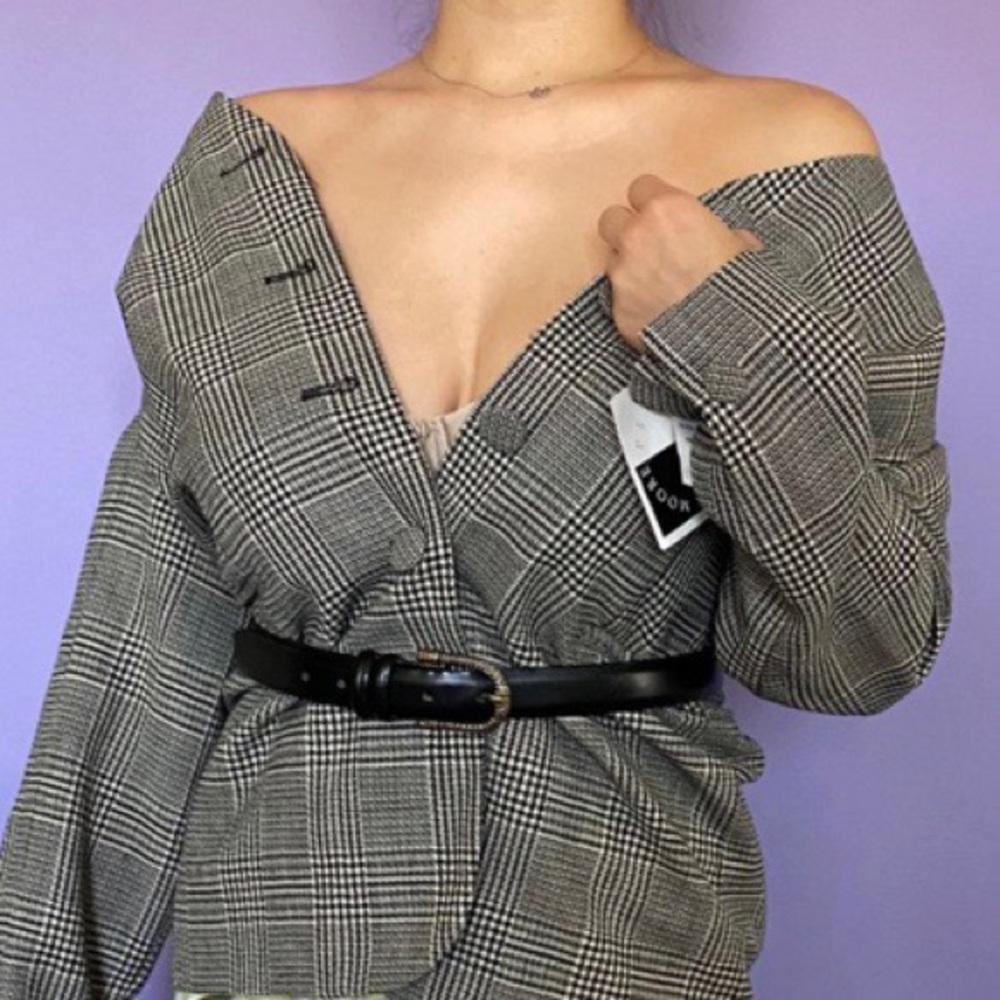 Jennifer Moore plaid blazer